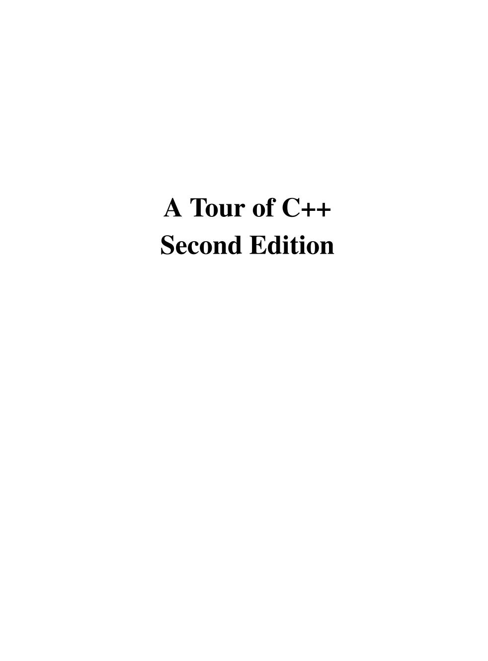 A Tour of C++