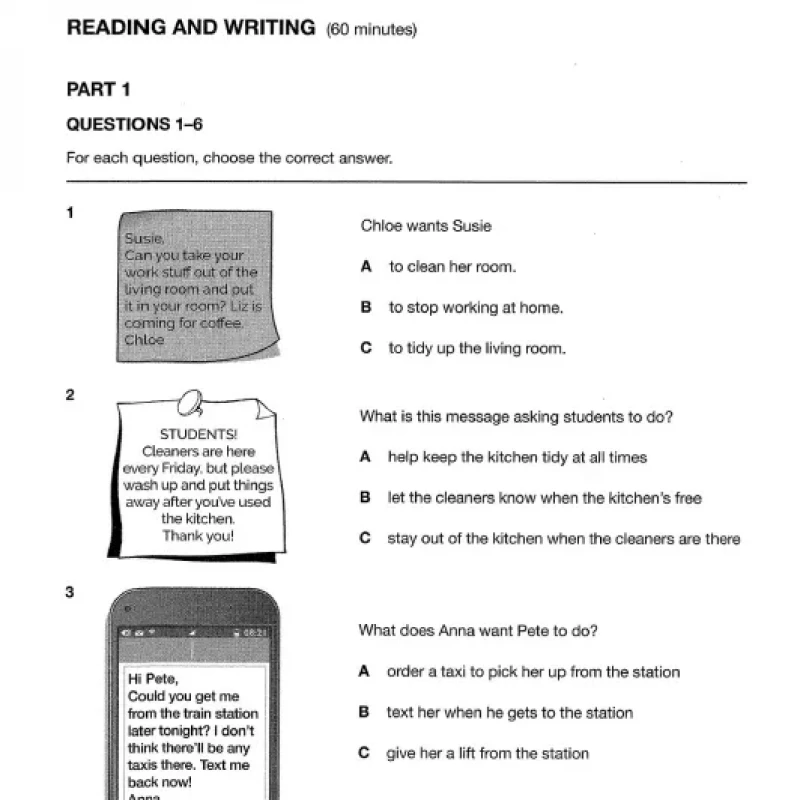 A2 KEY 1 WITH ANSWERS 2020 (Sách đen trắng)