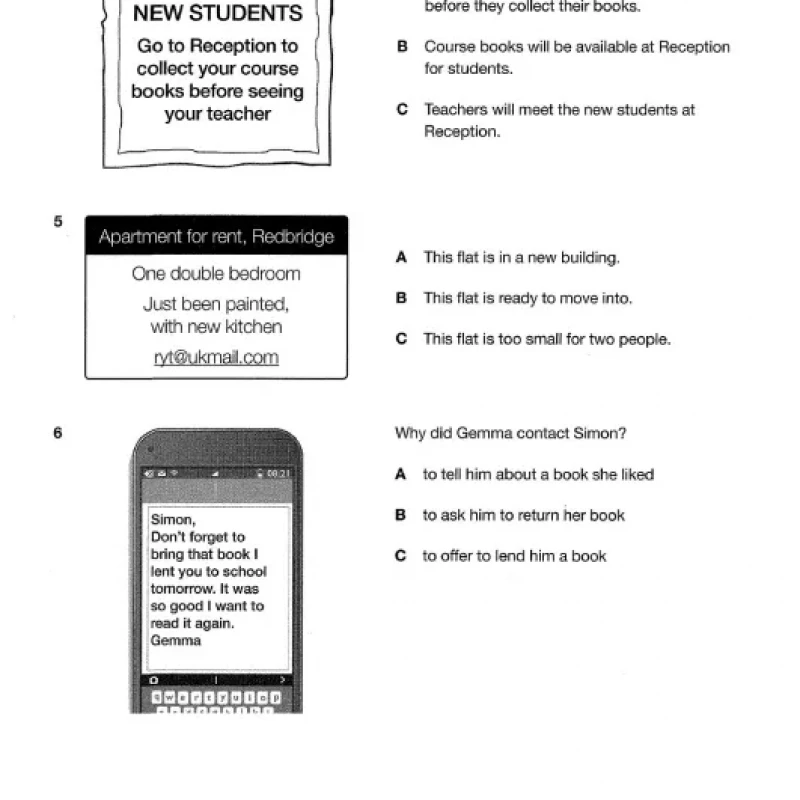 A2 KEY 1 WITH ANSWERS 2020 (Sách đen trắng)