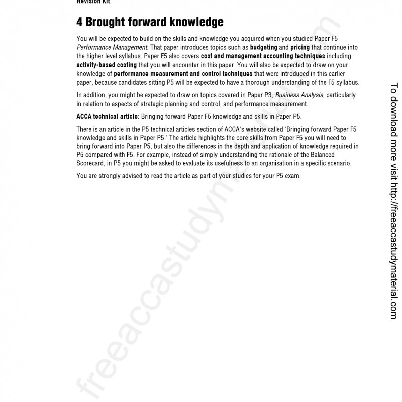 ACCA P5 Advanced Performance Management Study Text