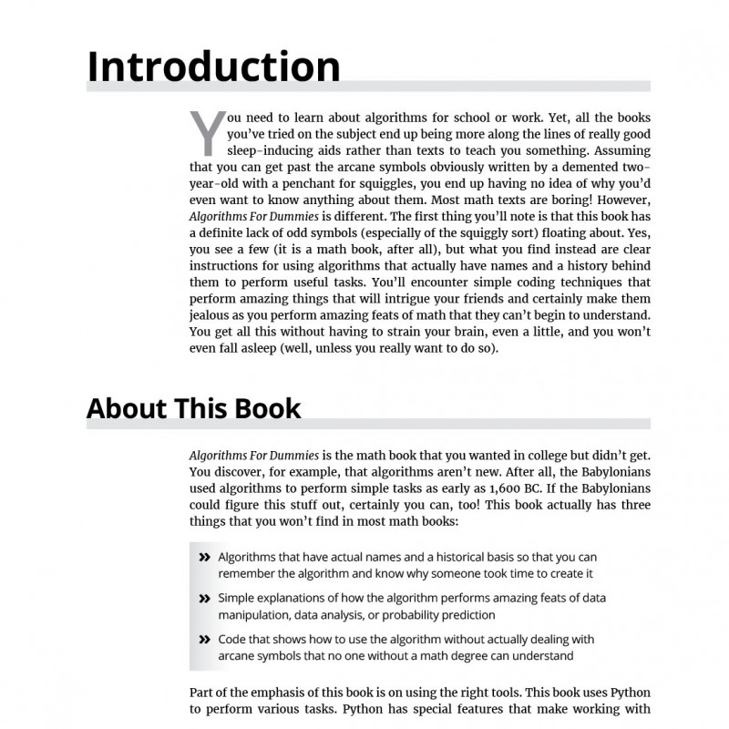 Algorithms for Dummies
