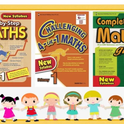 Bộ 3 Quyển - Level 1 - Complete maths, Step by step math, Challenging 4 in 1 maths (Tiểu học) - Hanoi Bookstore