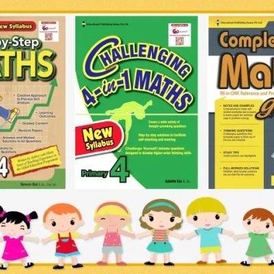 Bộ 3 Quyển - Level 4 - Complete maths, Step by step math, Challenging 4 in 1 maths (Tiểu học) - Hanoi Bookstore