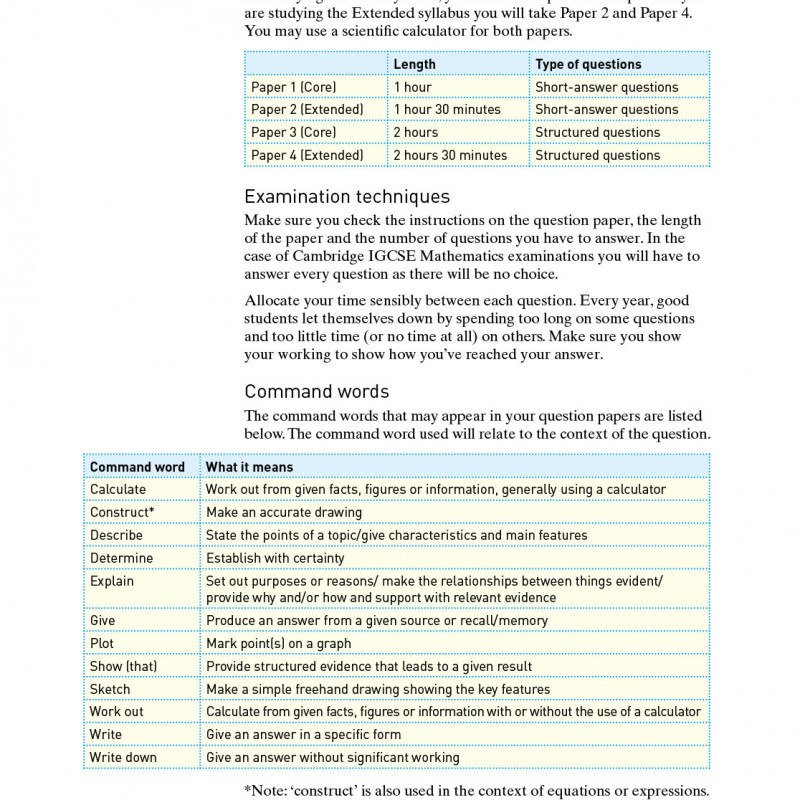 Cambridge IGCSE Core Mathematics 4th edition