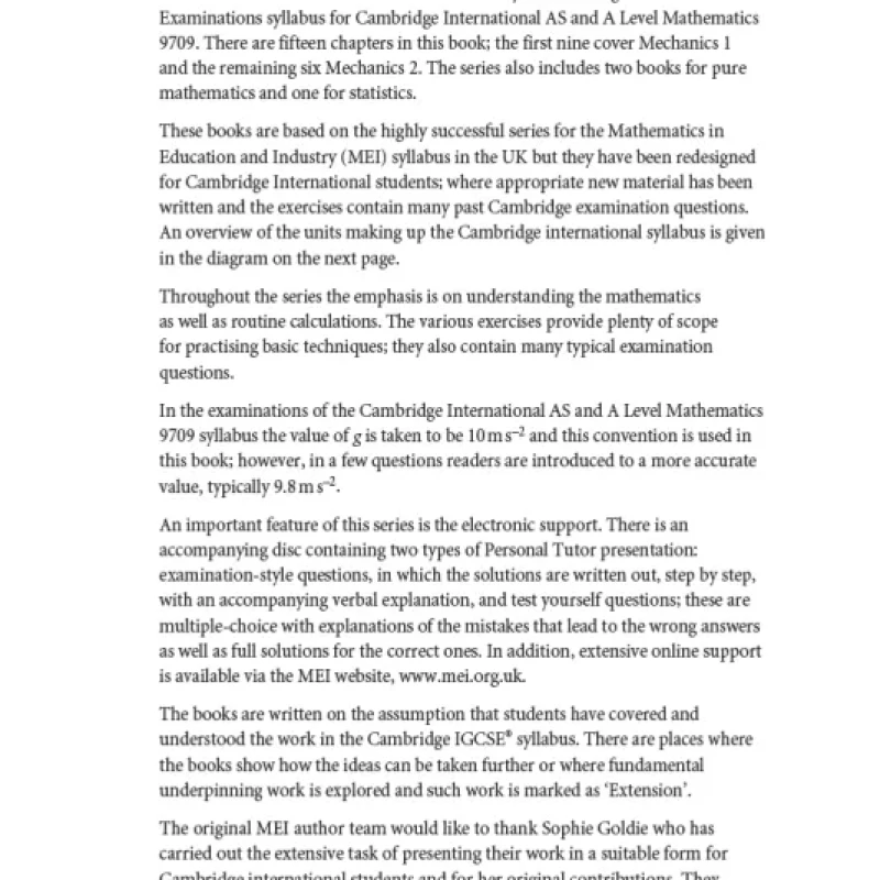 Cambridge International AS and A Level Mathematics Mechanics