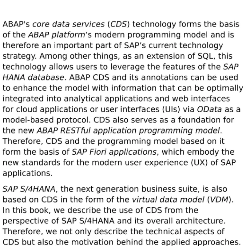 Core Data Services for ABAP