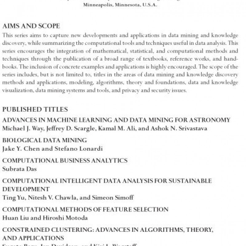 Data Classification Algorithms and Applications ( sách tiếng anh)