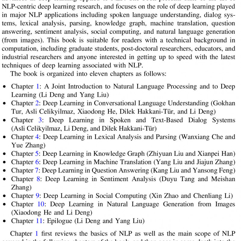 Deep Learning in Natural Language Processing