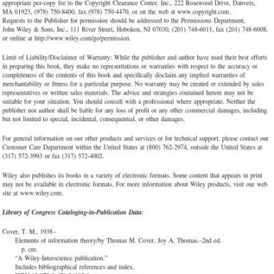 Elements of Information Theory