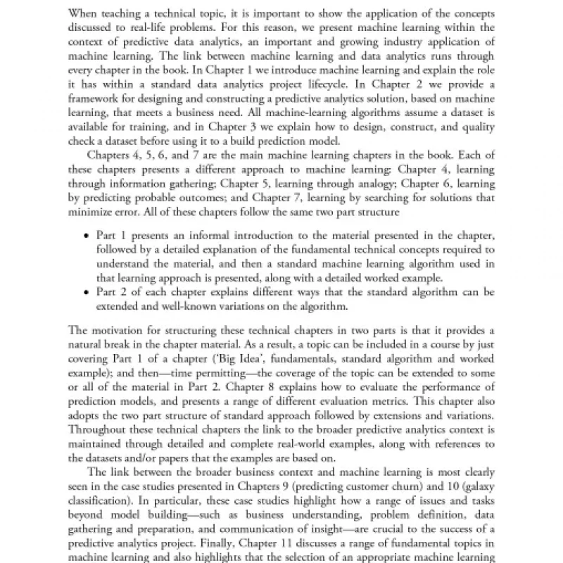 Fundamentals of Machine Learning for Predictive Data Analytics Algorithms, Worked Examples, and Case Studies ( etc.)