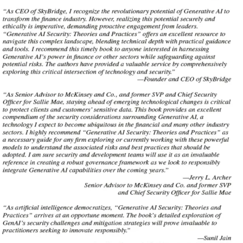Generative AI Security Theories and Practices