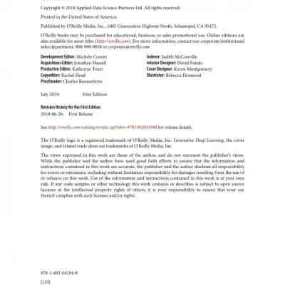 Generative Deep Learning