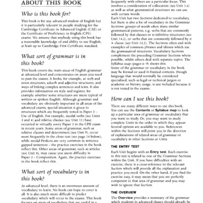 GRAMMAR AND VOCABULARY FOR CAMBRIDGE ADVANCED (Sách đen trắng)