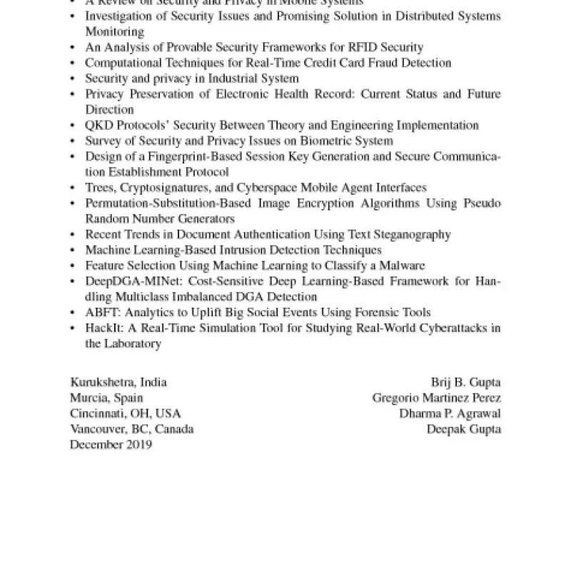 Handbook Of Computer Networks And Cyber Security