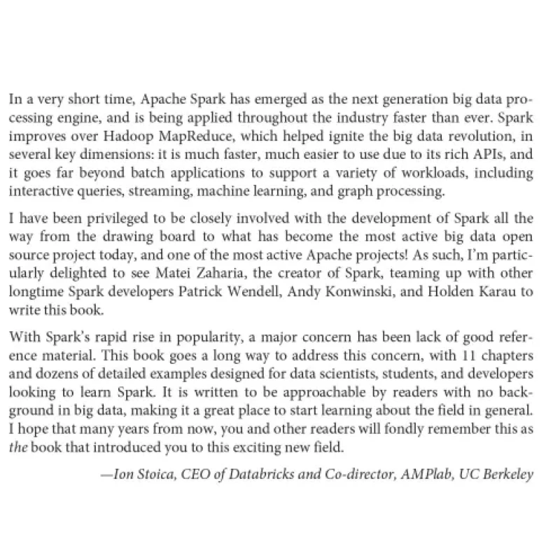 Learning Spark Lightning-Fast Big Data Analysis