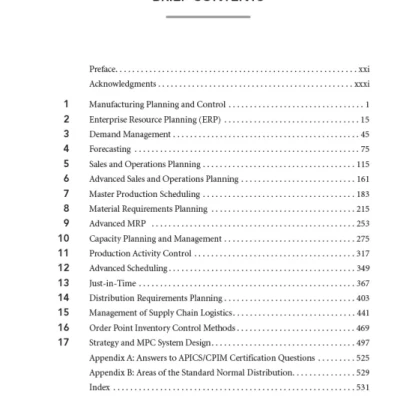 Manufacturing Planning and Control for Supply Chain Management