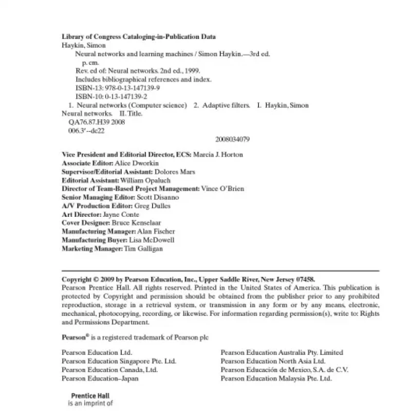 Neural Networks and Learning Machines