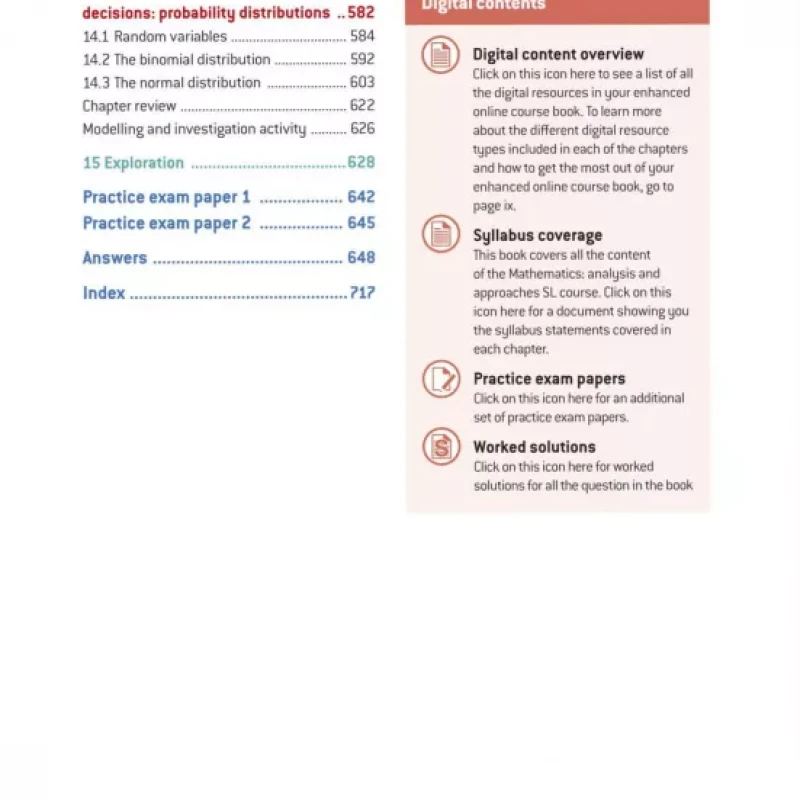 Oxford IB Diploma Programme IB Mathematics: analysis and approaches, Standard Level, Print and Enhanced Online Course Book Pack