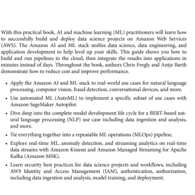 Sách Data Science on AWS Implementing End-to-End, Continuous AI and Machine Learning Pipelines