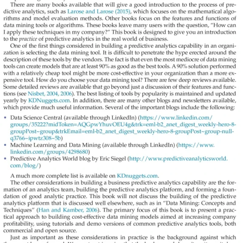 Sách Handbook of Statistical Analysis and Data Mining Applications