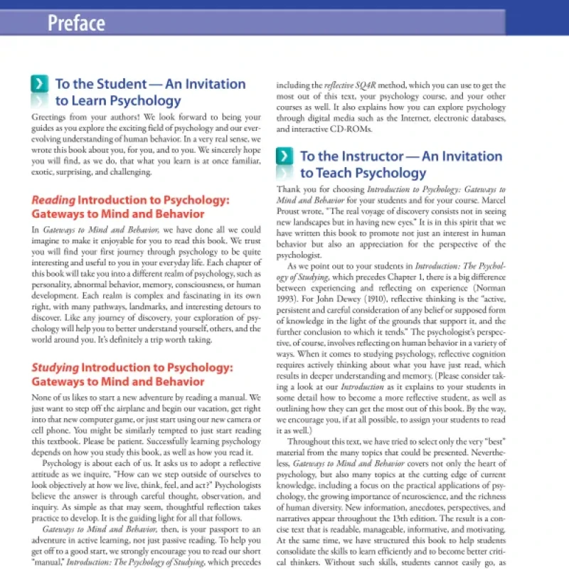 Sách Introduction to Psychology Gateways to Mind and Behavior