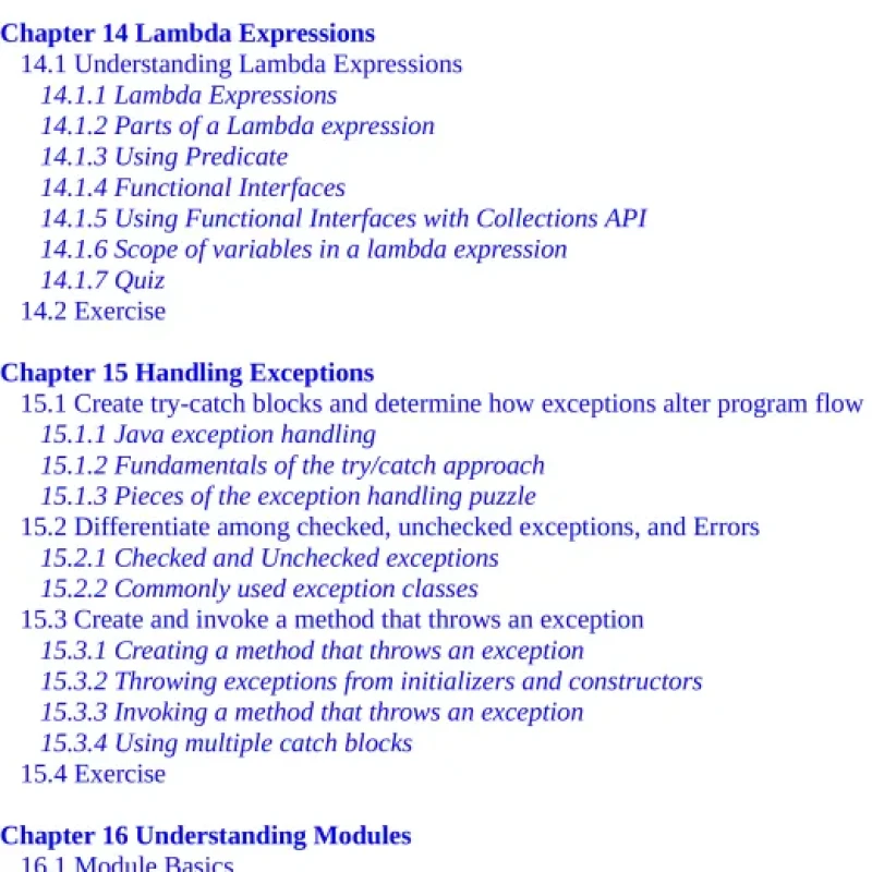 Sách OCP Oracle Certified Professional Java SE 11 Programmer I Exam Fundamentals 1Z0-815