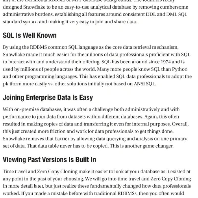 Sách Snowflake Essentials Getting Started with Big Data in the Cloud