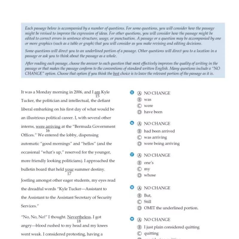 SAT Reading, Writing and Language Skills third edition