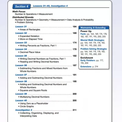SAXON MATH COURSE 1 (Sách màu - Sách đen trắng)