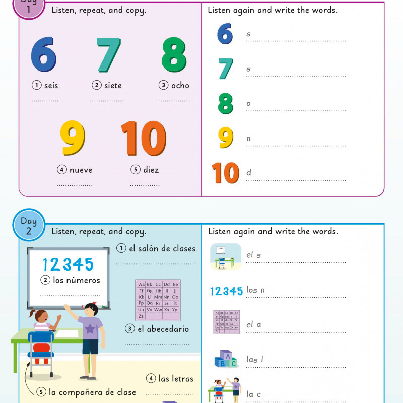 Spanish for Everyone Junior 5 Words a Day (Sách màu)