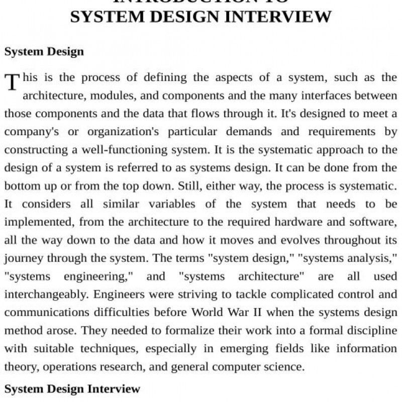 System Design Interview Mastering Basic Introduction to System Analysis and Design (Sách đen trắng)