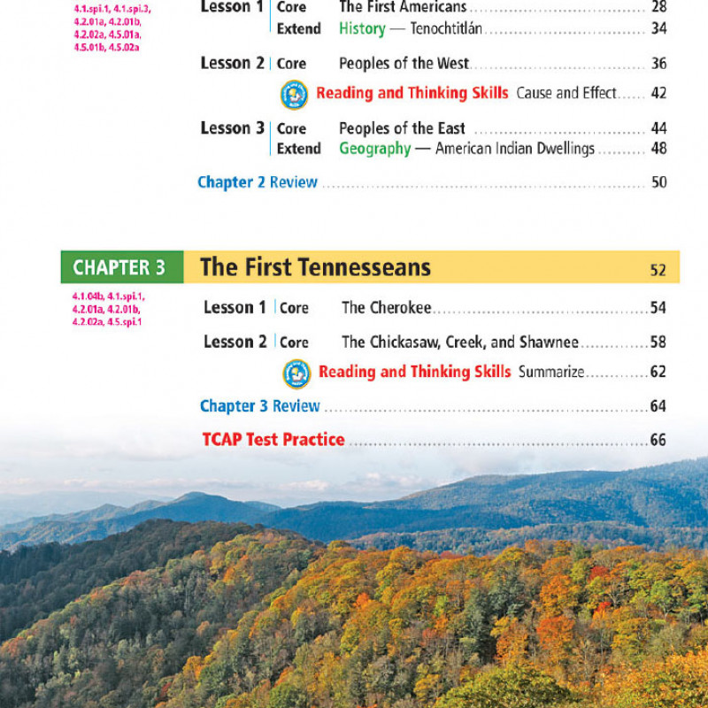 TENNESSEE SOCIAL STUDY GRADE 4 PART 1 (Sách màu)
