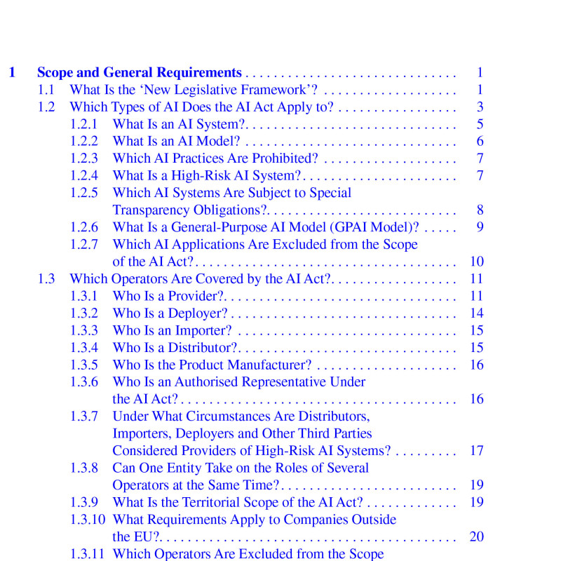 Sách The EU AI Act Answers to Frequently Asked Questions