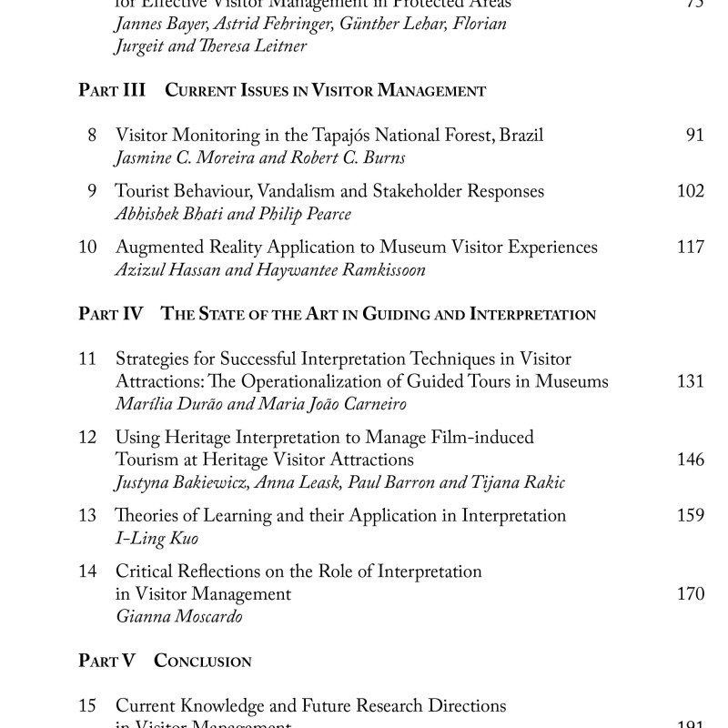 Sách Visitor management in tourism destinations